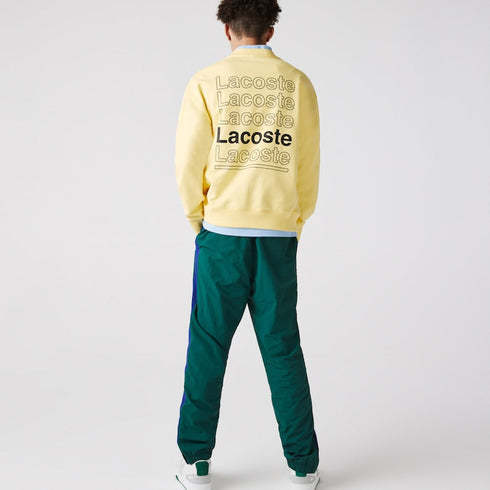 LACOSTE LIVE Loose Fit Crew Neck Print Fleece Sweatshirt